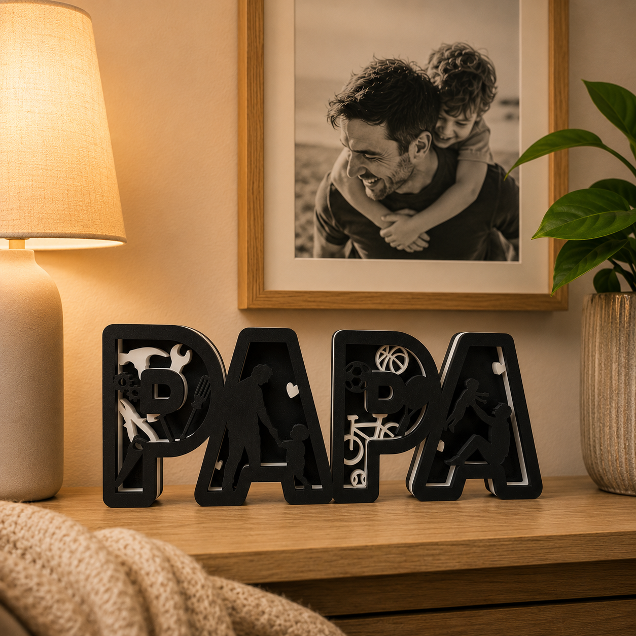 "PAPA" Decoratiebeeldje – Uniek Cadeau voor Vaderdag & Verjaardag