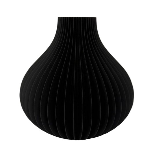 Florenne 3D geprinte decoratieve vaas met elegante geribbelde structuur, geschikt voor bloemen, droogbloemen of als stijlvolle woondecoratie.
