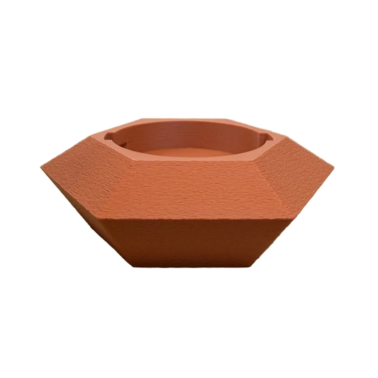 Modulaire kandelaar Basis Facet in de kleur terracotta