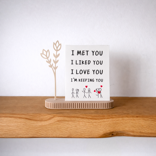Kaarthouder met bloem – minimalistisch decoratief cadeau