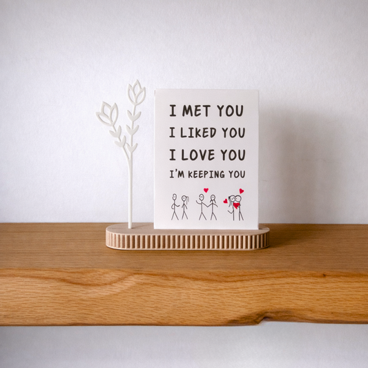 Kaarthouder met bloem – minimalistisch decoratief cadeau