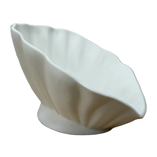 Sculpturale schelpschaal met organische vorm en vloeiende lijnen