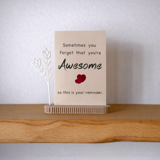 Kaarthouder met bloem – minimalistisch cadeau