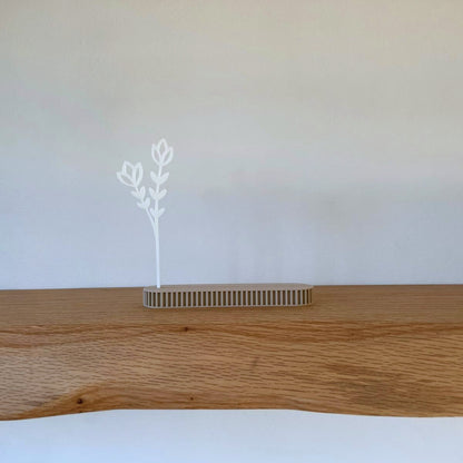 Kaarthouder met bloem – minimalistisch decoratief cadeau