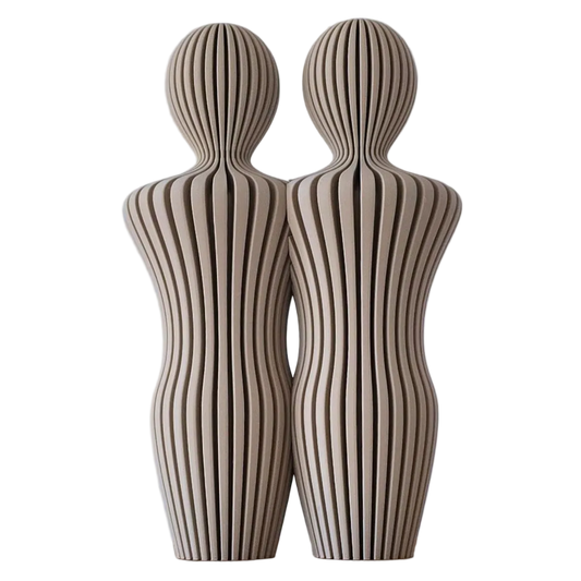Minimalistisch koppelbeeld Twee Mannen beige beige