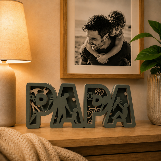 "PAPA" Decoratiebeeldje – Uniek Cadeau voor Vaderdag & Verjaardag