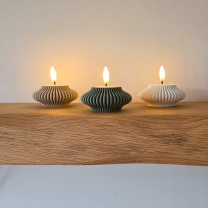Set – Stijlvolle LED Waxinelichthouders Stripe