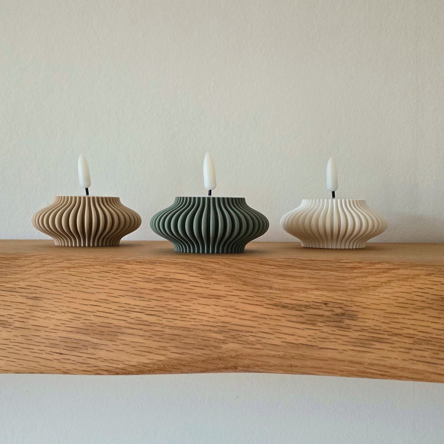 Set – Stijlvolle LED Waxinelichthouders Stripe