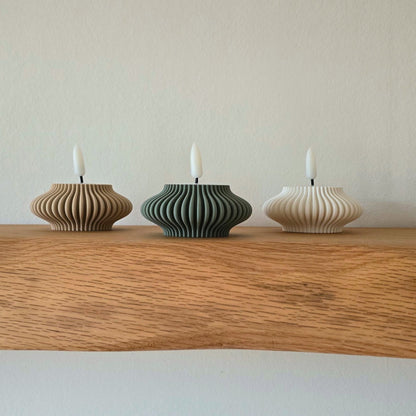 Set – Stijlvolle LED Waxinelichthouders Stripe
