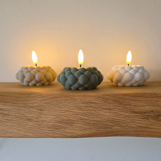 Set – Stijlvolle LED-Waxinelichthouders Fuzzy