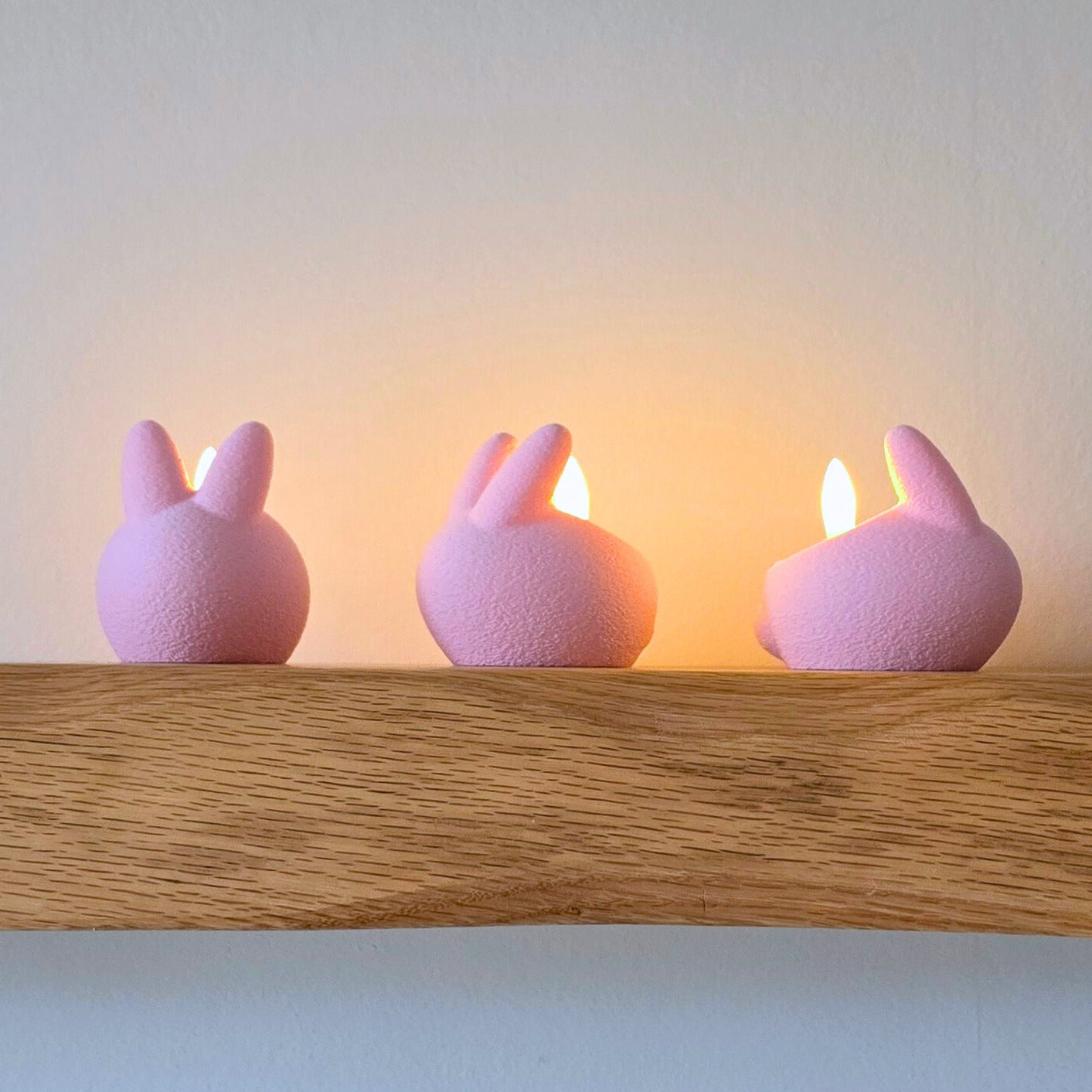 Set Waxinelichthouder met Paashaas-oren – voor LED-waxinelichtjes