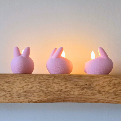 Set Waxinelichthouder met Paashaas-oren – voor LED-waxinelichtjes