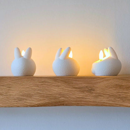 Set Waxinelichthouder met Paashaas-oren – voor LED-waxinelichtjes