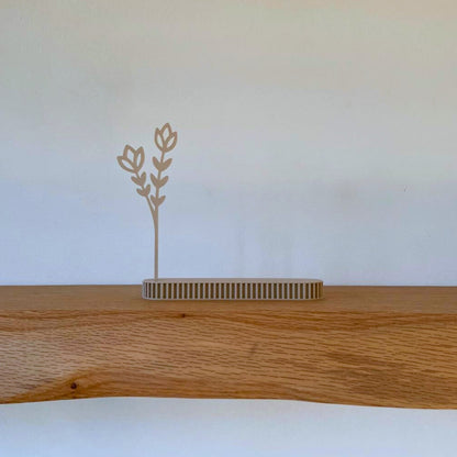 Kaarthouder met bloem – minimalistisch decoratief cadeau