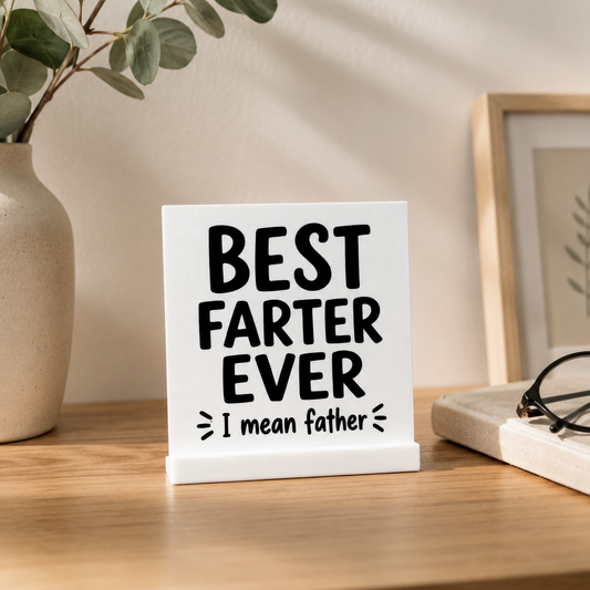 Best Farter Ever Tegeltje met Tegelhouder — Persoonlijk Vaderdag Cadeau