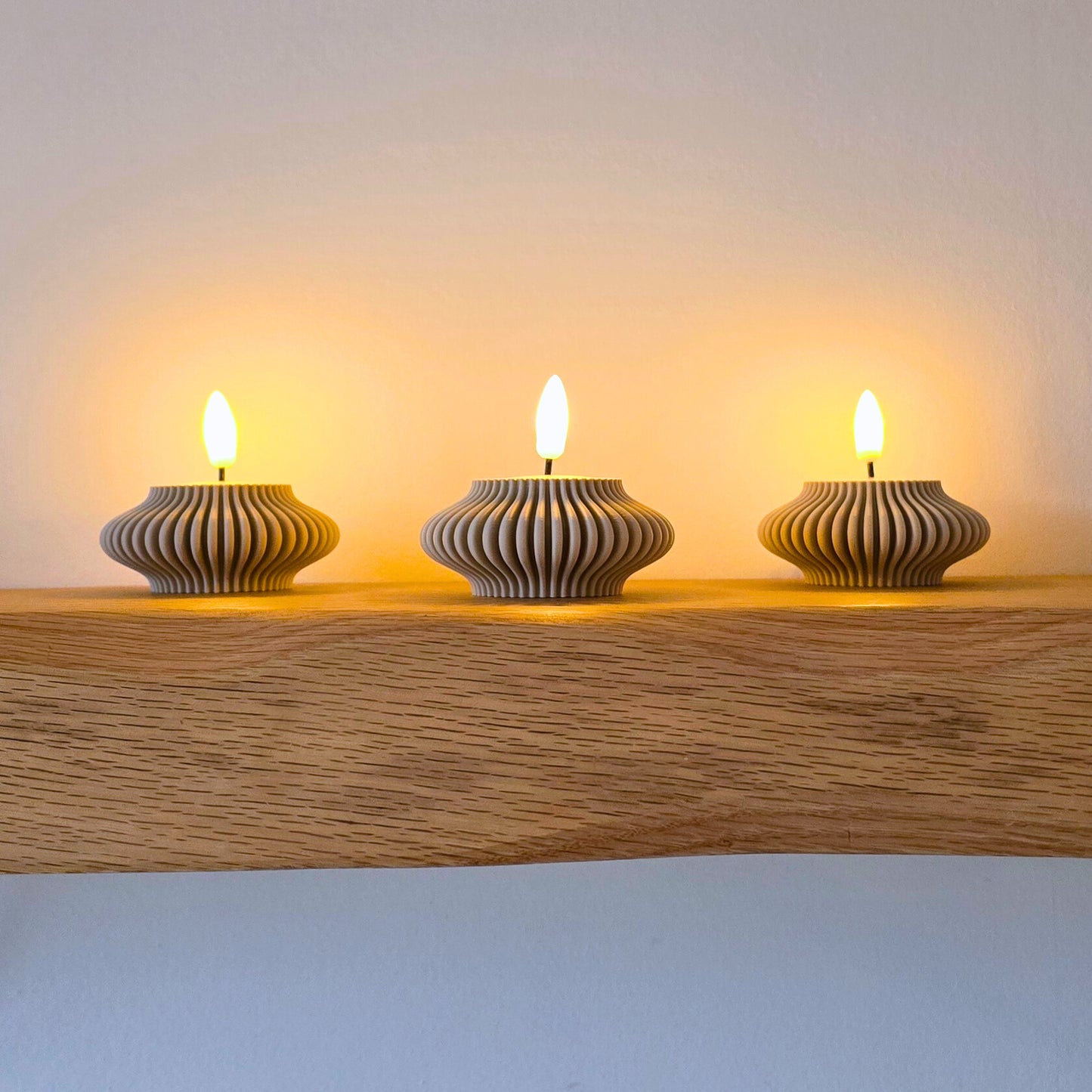 Set – Stijlvolle LED Waxinelichthouders Stripe