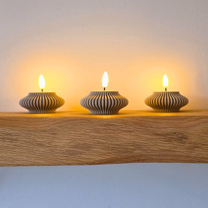 Set – Stijlvolle LED Waxinelichthouders Stripe