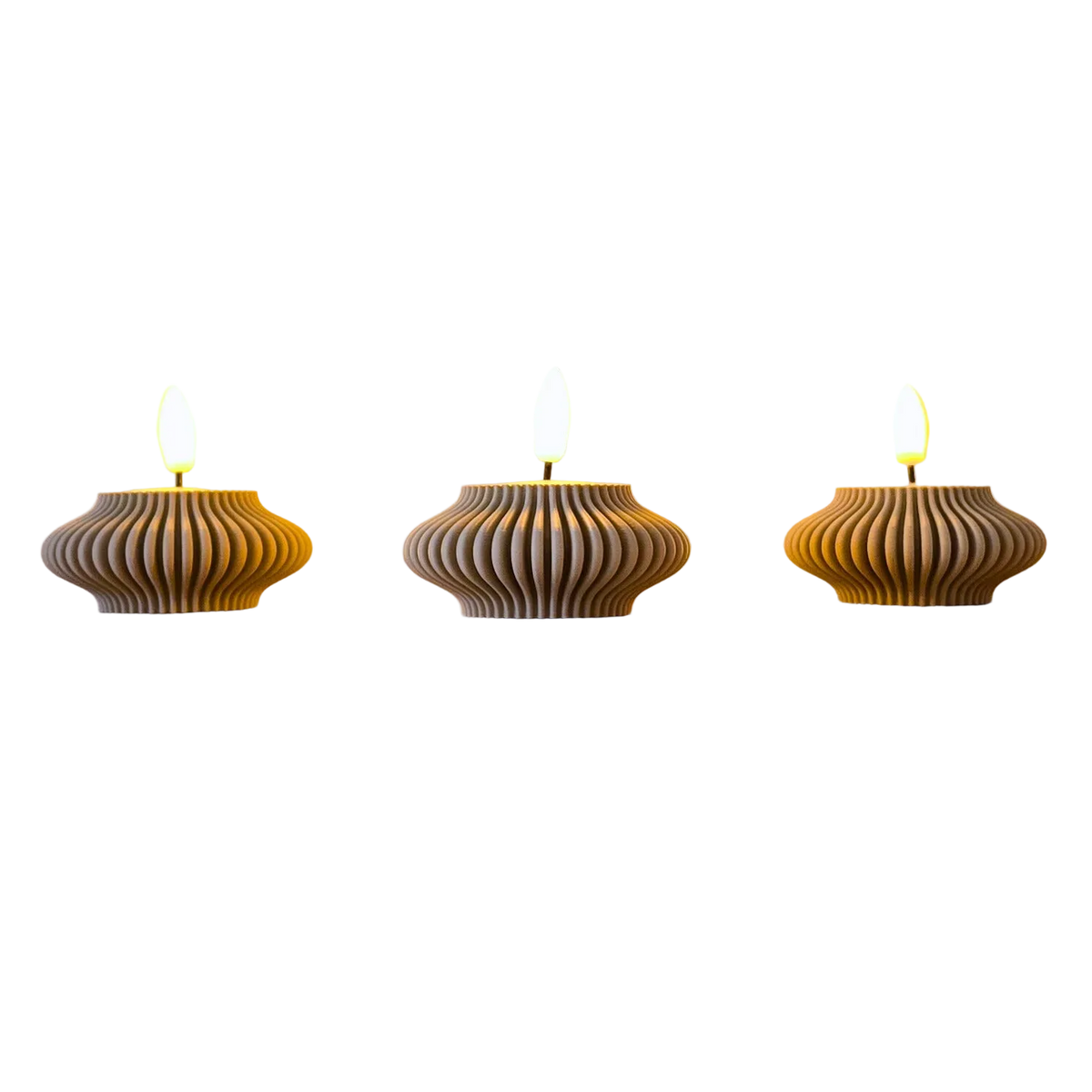 Set – Stijlvolle LED Waxinelichthouders Stripe