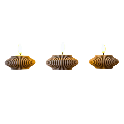 Set – Stijlvolle LED Waxinelichthouders Stripe