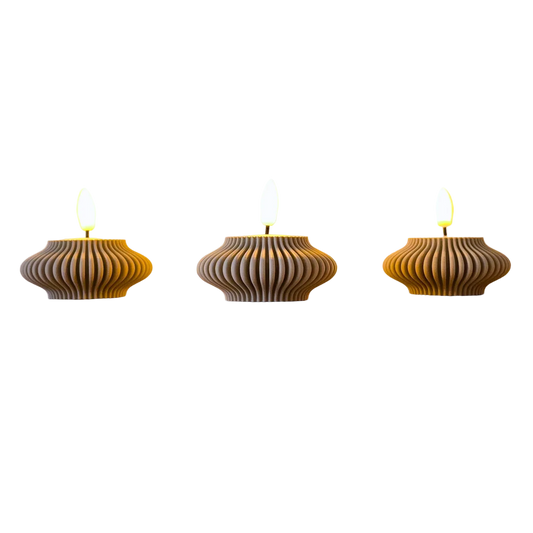 Set – Stijlvolle LED Waxinelichthouders Stripe