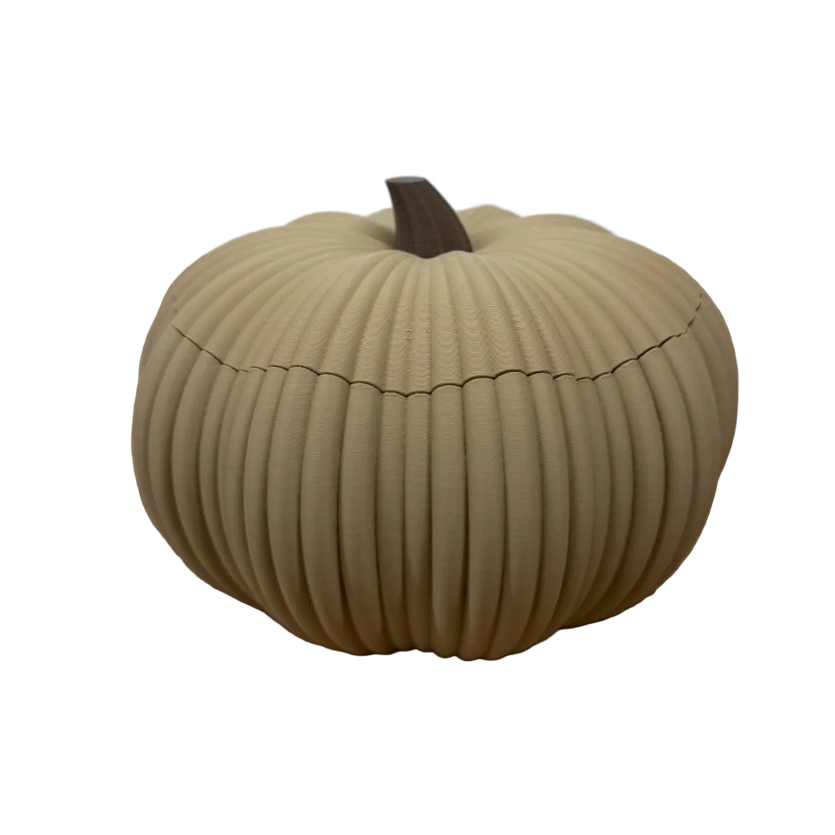 Decoratieve pompoenpot in latte bruin met deksel van Lunoa Creations