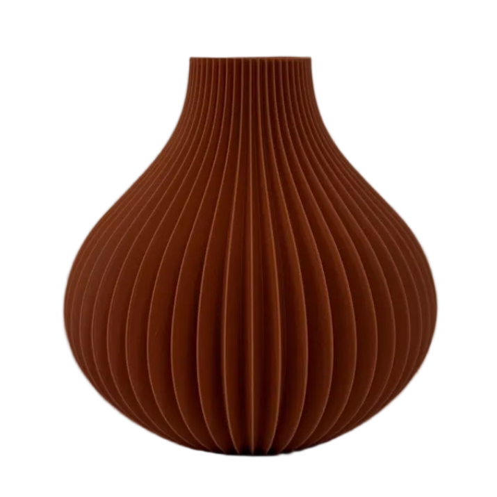 Florenne decoratieve vaas met elegante geribbelde structuur, geschikt voor bloemen, droogbloemen of als stijlvolle woondecoratie.