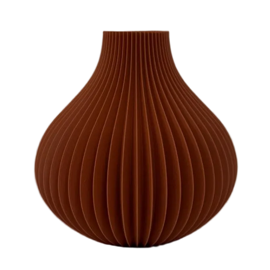 Florenne 3D geprinte decoratieve vaas met elegante geribbelde structuur, geschikt voor bloemen, droogbloemen of als stijlvolle woondecoratie.