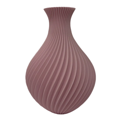 Iselle decoratieve vaas met golvende ribbelstructuur, geschikt voor bloemen, droogbloemen of als stijlvolle woondecoratie.
