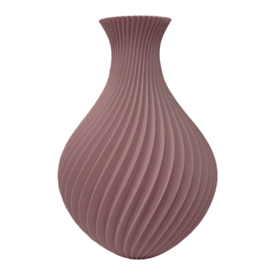 Iselle 3D geprinte decoratieve vaas met golvende ribbelstructuur, geschikt voor bloemen, droogbloemen of als stijlvolle woondecoratie.