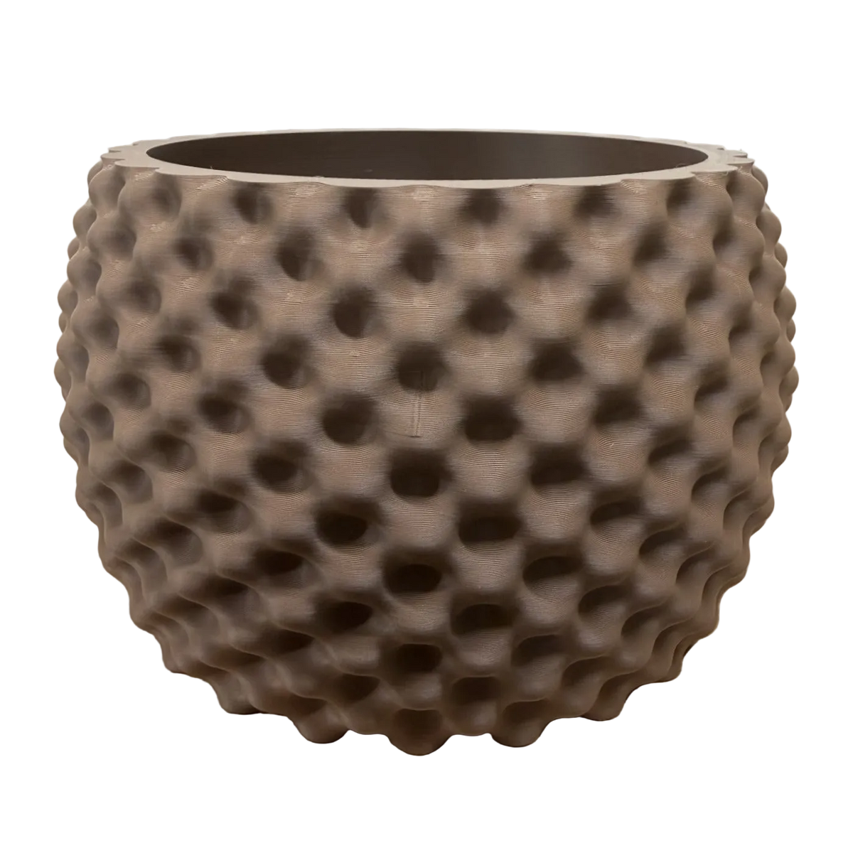 Organisch reliëf designpot met sculpturale 3D-structuur