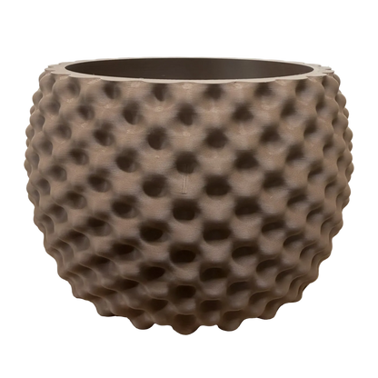 Organisch reliëf designpot met sculpturale 3D-structuur