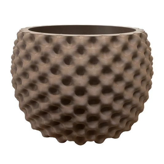 Organisch reliëf designpot met sculpturale 3D-structuur